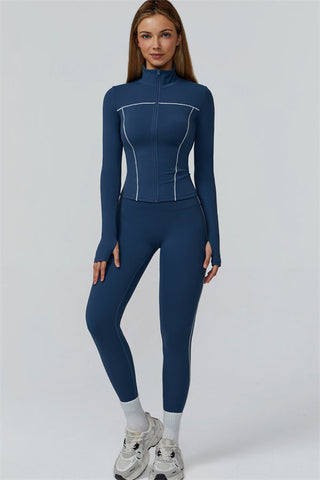 The Venus Zip Top Sports Bra Leggings 3-Piece Set