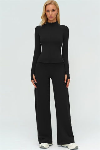 The Twirl Zip Jacket New Straight Leg Pants 2-Piece Set