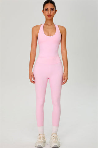 The Solid Halter Tank Top Leggings 2-Piece Set