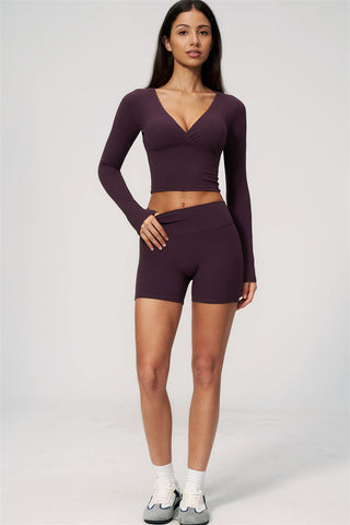 The Lox Long Sleeve Crop top Shorts 2-Piece Set