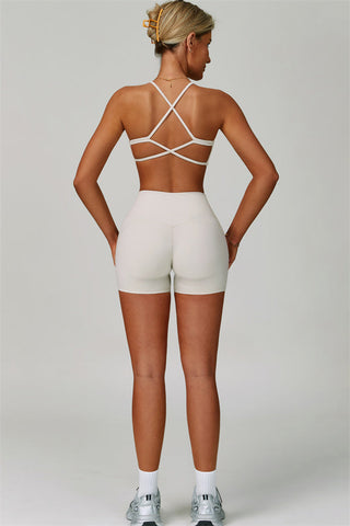 The Bold Cross Back Sports Bra Shorts 2-Piece Set
