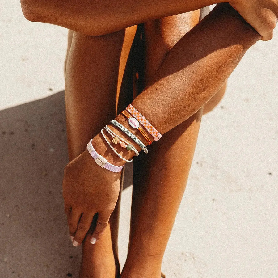K'lani x Roxy Pink Tropics Hair Tie Bracelet - Glamourous Grace