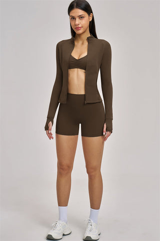 The Swoon Jacket Sports Bra Shorts 3-Piece Set