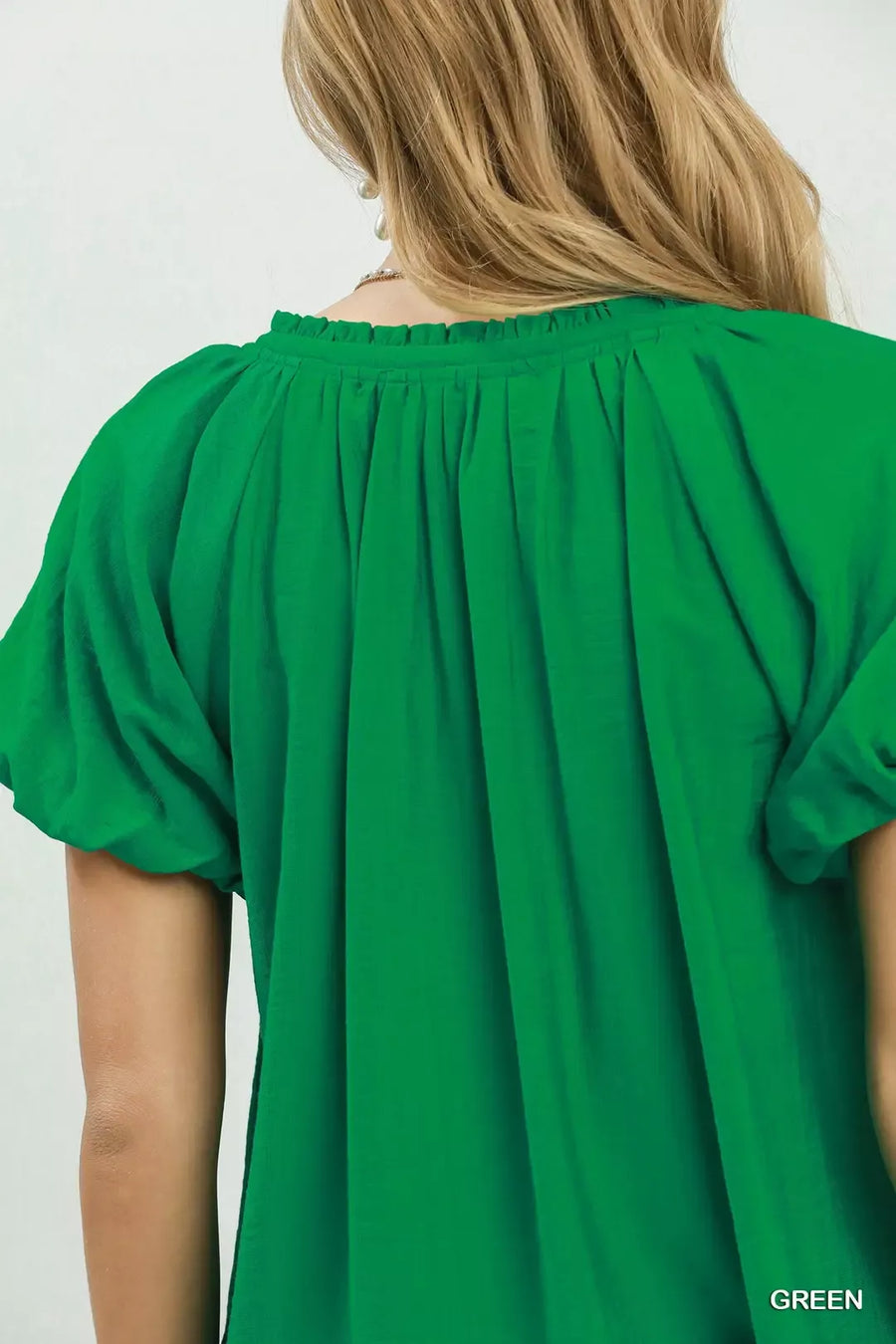 Umgee Gathered V-Neck Top - Glamourous Grace