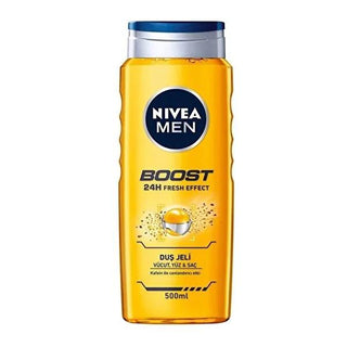 Nivea Men Boost Shower Gel - Refreshing Masculine Scent, Long-Lasting Freshness - 16.91 fl oz - Glamourous Grace