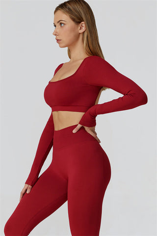 The Reign Long Sleeve Crop Top Leggings 2-Piece Set