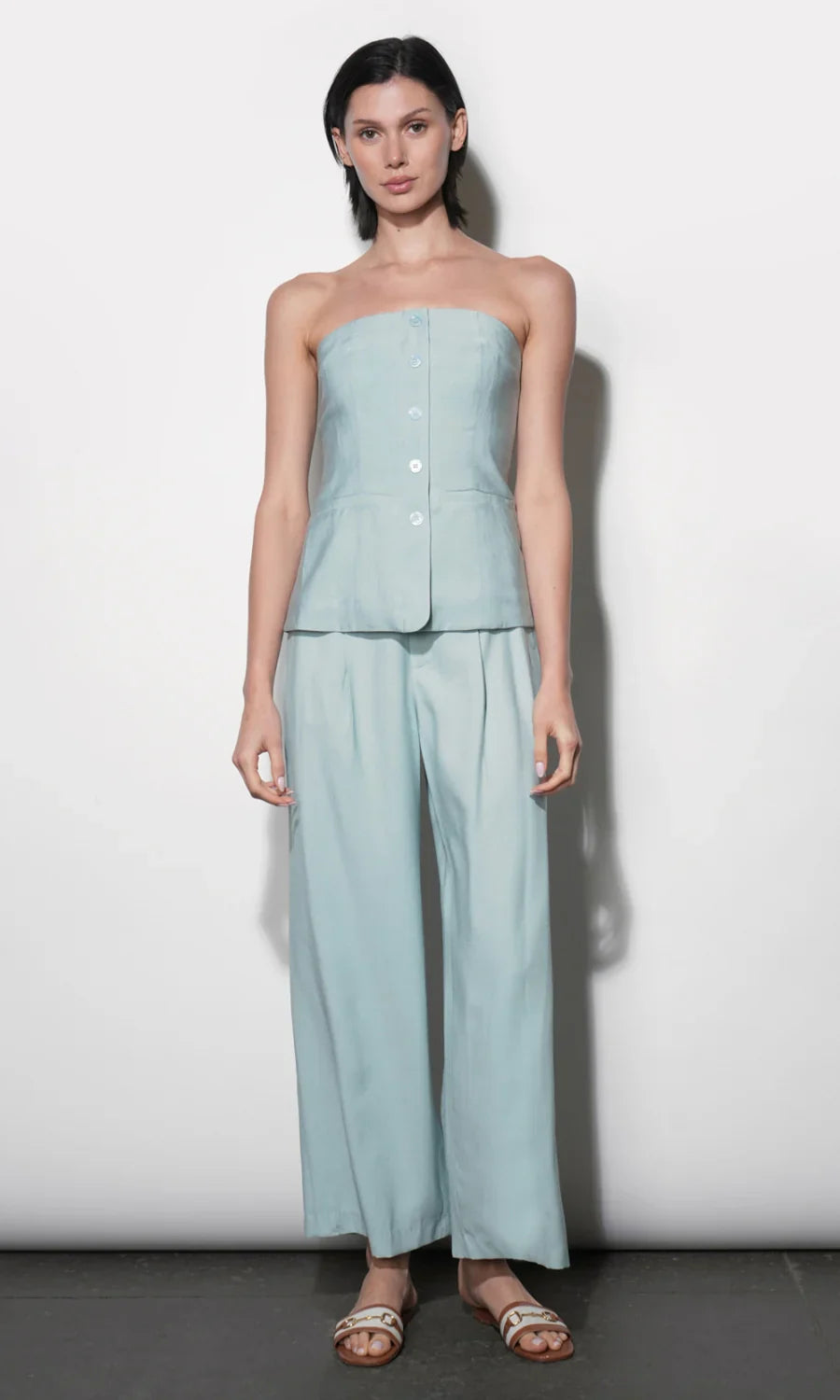 Yuri Sky Blue Strapless Vest top - Glamourous Grace