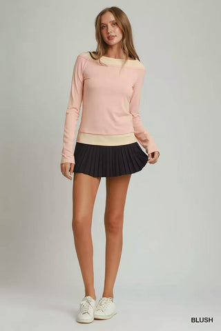 Umgee Layered Twofer Long Sleeve Top - Glamourous Grace