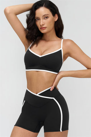 The Crave Contrast Sports Bra Shorts 2-Piece Set