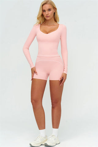 The Amara Long Sleeve T-shirt Shorts 2-Piece Set