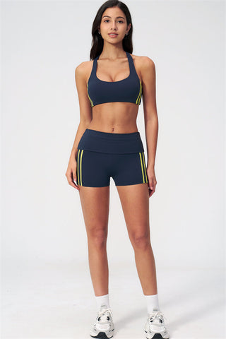 The Evoke Racerback Sports Bra Shorts 2-Piece Set