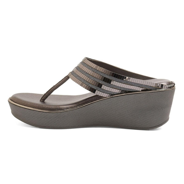 Shynara - Grey Thong Wedges - Glamourous Grace