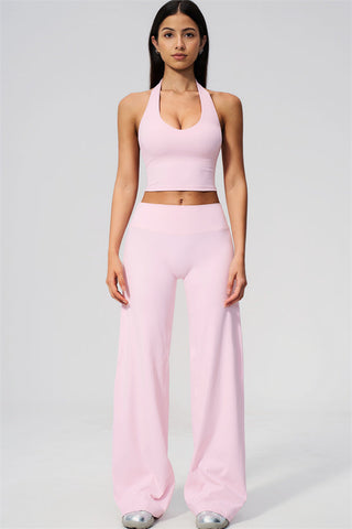 The Twirl Wide Strap Halter Crop Top