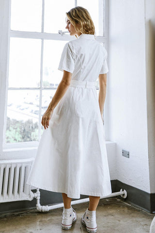 LUCKY ME WOVEN MIDI DRESS - Glamourous Grace