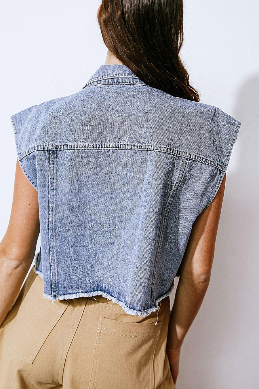 CLAIM TO FAME DENIM VEST - Glamourous Grace