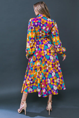 CHANGE IN THE AIR WOVEN MIDI DRESS - Glamourous Grace