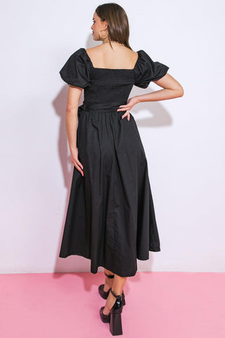 A PEACEFUL PLACE WOVEN MIDI DRESS - Glamourous Grace