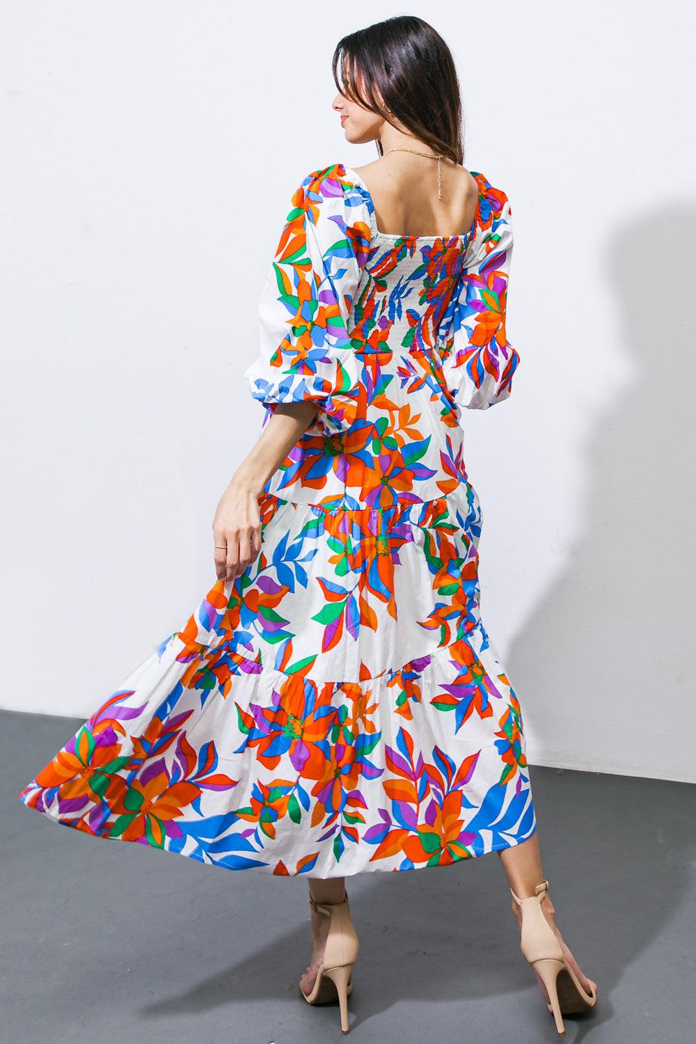 FEELING OPTIMISTIC WOVEN MIDI DRESS - Glamourous Grace