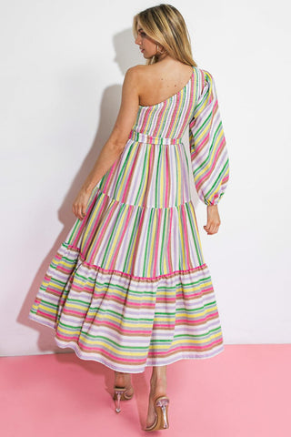 NO MATTER WHERE I GO WOVEN MIDI DRESS - Glamourous Grace