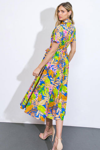 KEEP BLOOMING WOVEN MIDI DRESS - Glamourous Grace