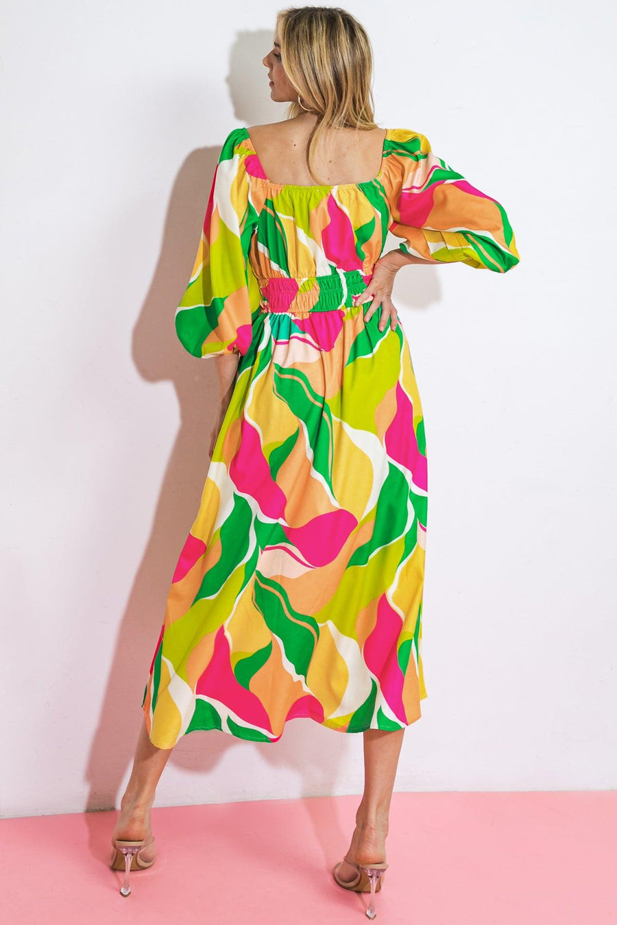 A SECOND THOUGHT WOVEN MIDI DRESS - Glamourous Grace