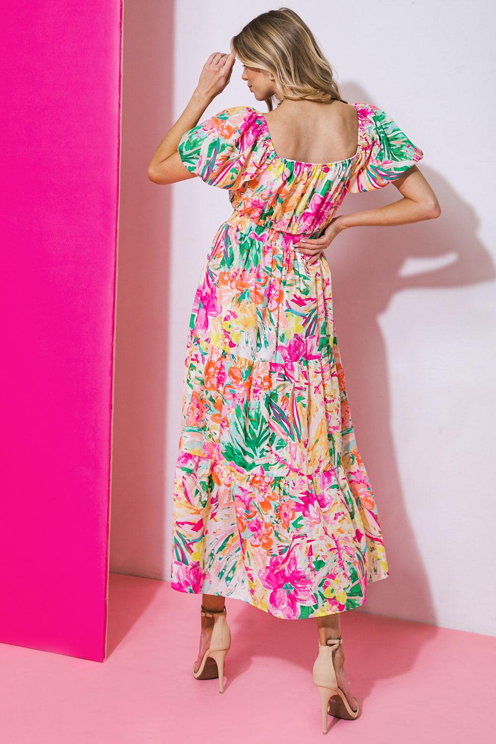 IT STARTS NOW WOVEN MIDI DRESS - Glamourous Grace