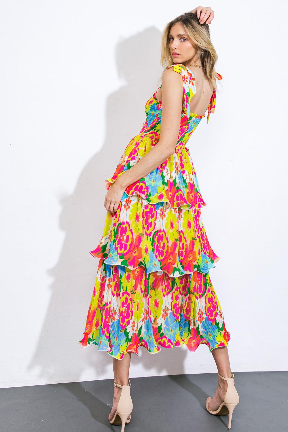 VISIONS FROM THE MEADOW WOVEN MIDI DRESS - Glamourous Grace
