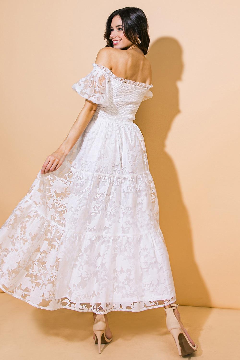 LOVE IN YOUR EYES WOVEN MIDI DRESS - Glamourous Grace