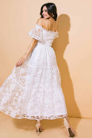 LOVE IN YOUR EYES WOVEN MIDI DRESS - Glamourous Grace