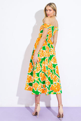 WHERE I WANT TO BE TWILL MIDI DRESS - Glamourous Grace