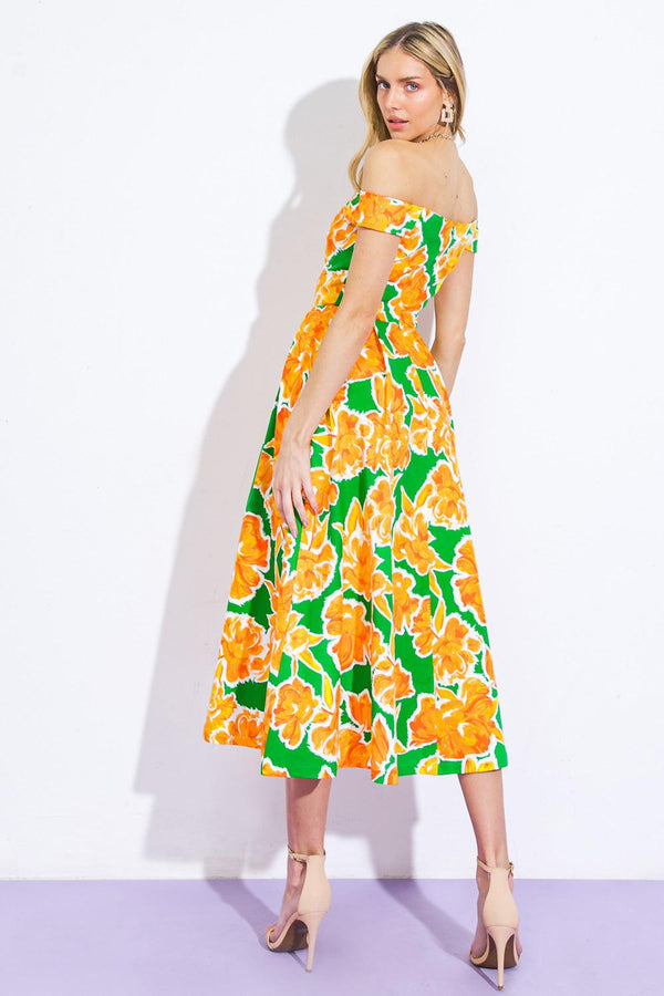 WHERE I WANT TO BE TWILL MIDI DRESS - Glamourous Grace