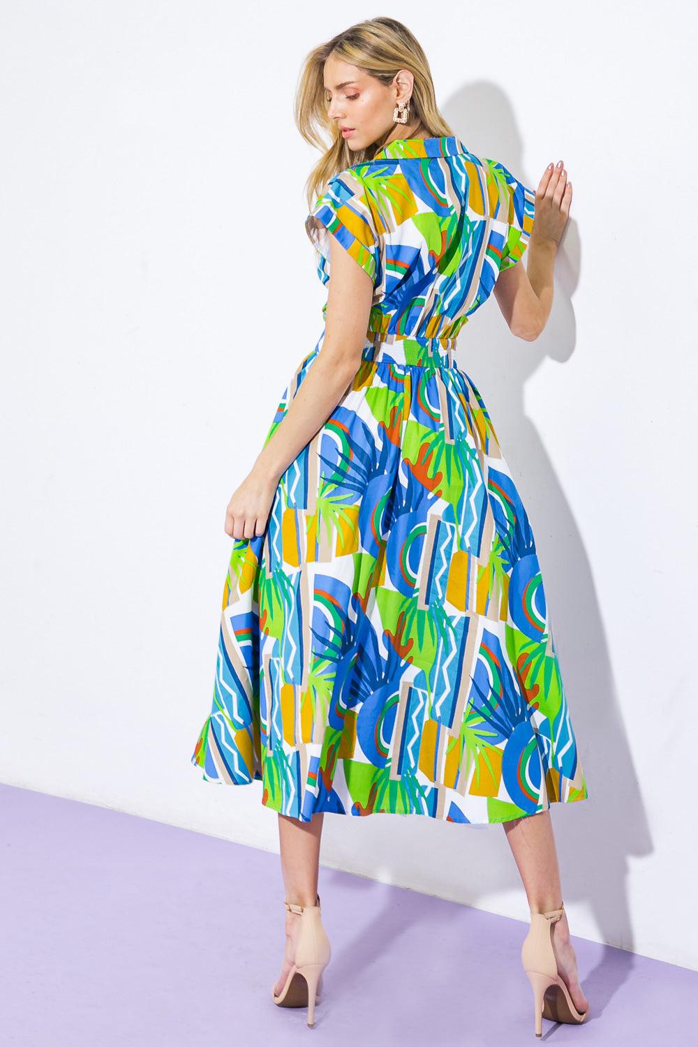 SUMMER MIRAGE WOVEN MIDI DRESS - Glamourous Grace