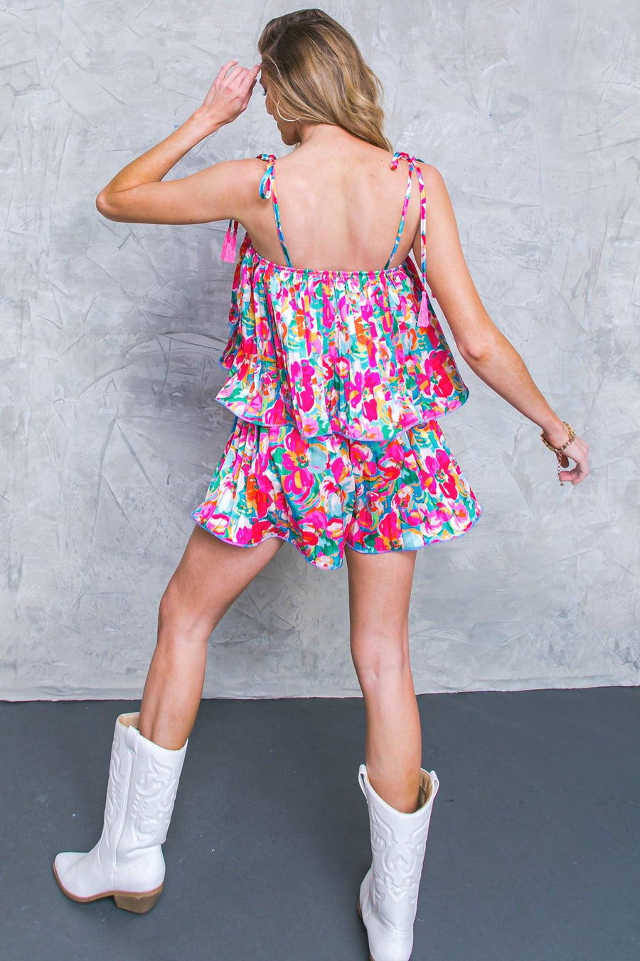 PUT A SPIN WOVEN ROMPER - Glamourous Grace
