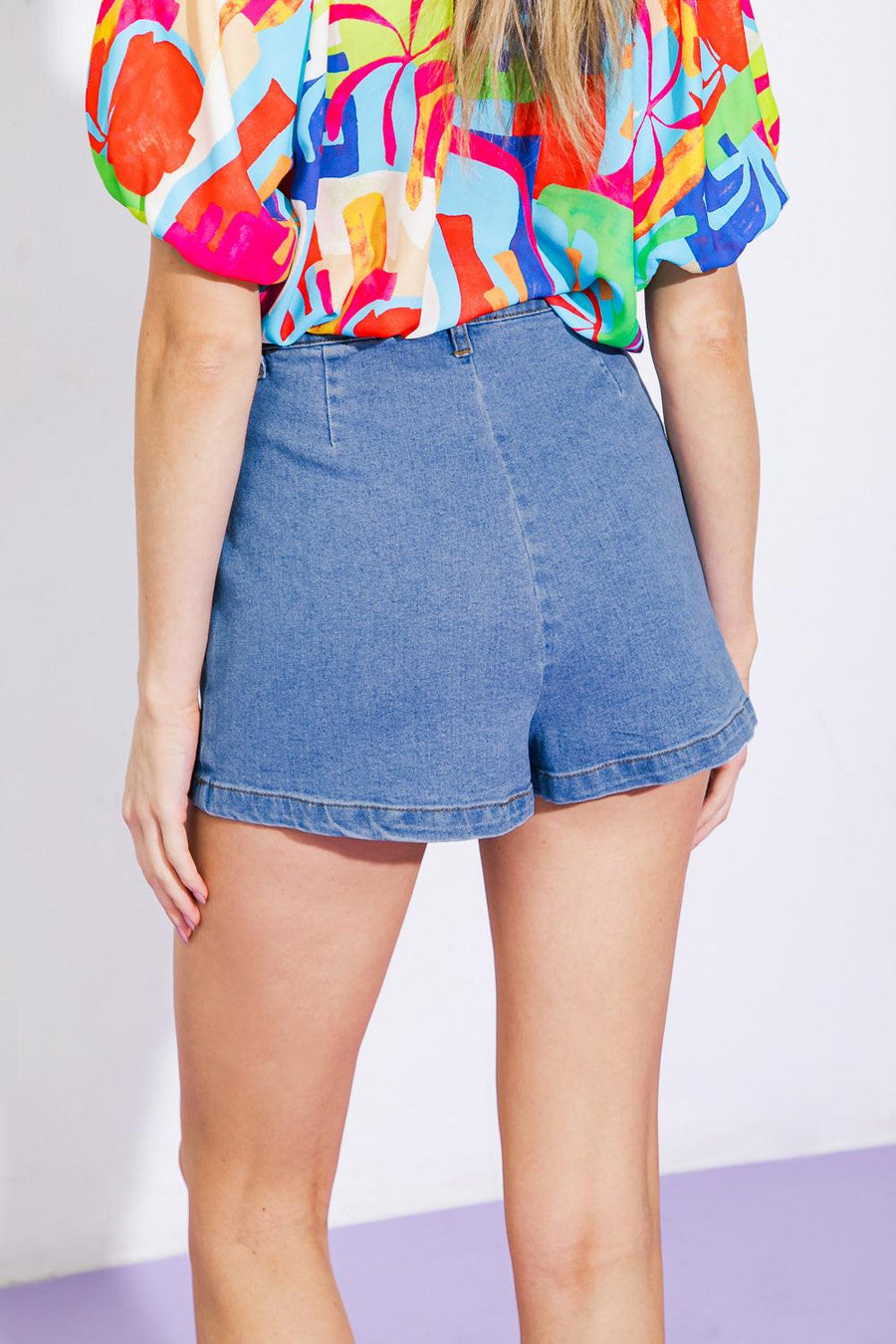 SUNNY ROMANCE DENIM SKORT - Glamourous Grace