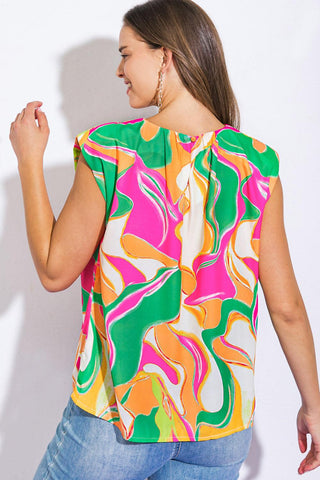 SEND A POSTCARD WOVEN TOP - Glamourous Grace