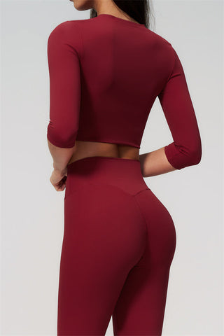 The Natalia Half-Sleeve Top Capri Leggings 2-Piece Set