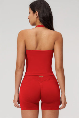 The Empower Halter Crop Top Shorts 2-Piece Set