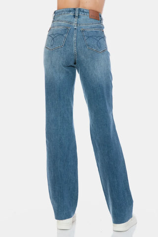 Judy Blue Tummy Control Cut Raw Hem Straight Jeans 88848