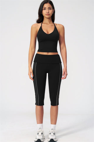 The Evoke Crop Top Capri Leggings 2-Piece Set