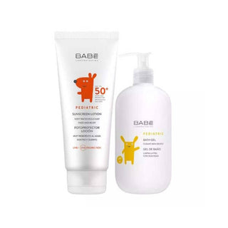 Babe Pediatric Sun Lotion for Babies and Children SPF50+ 100ml + Pediatric Shower Gel 100ml Set - Glamourous Grace