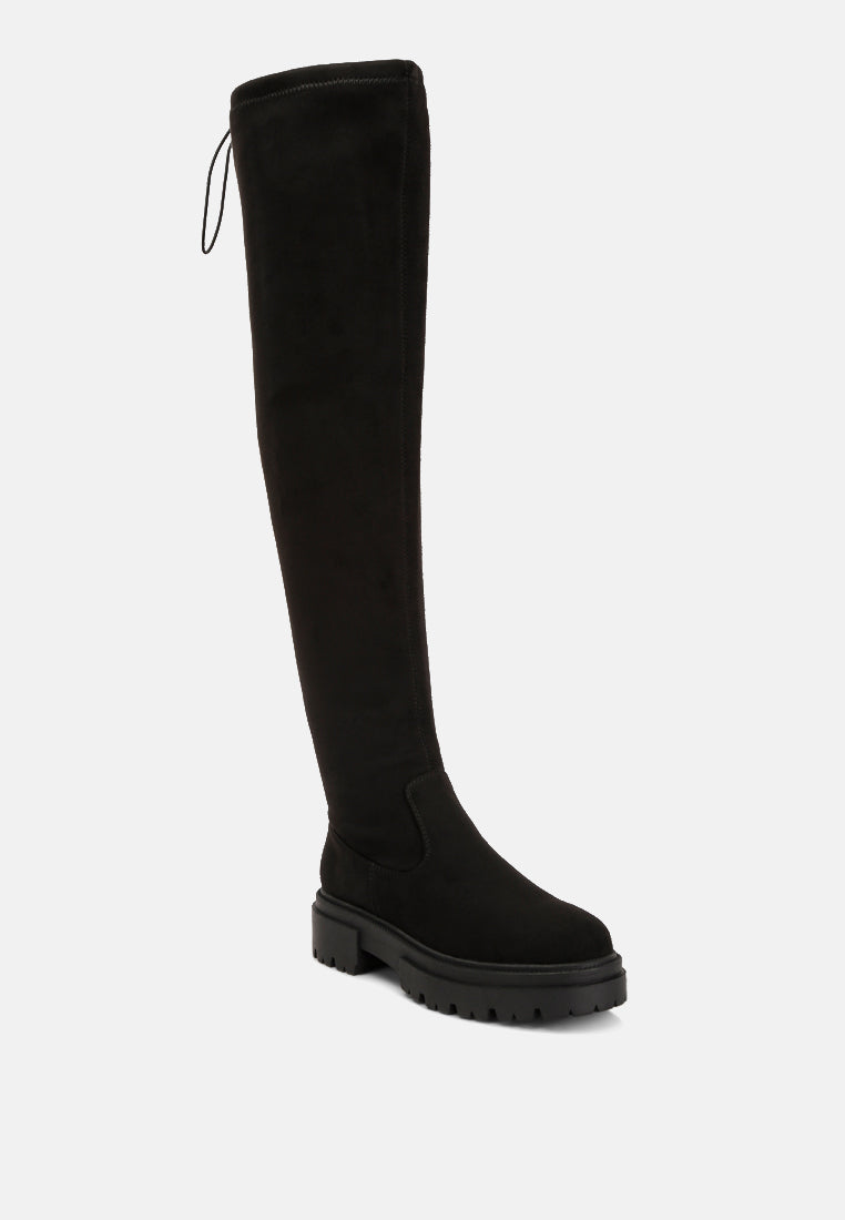Babette Drawstring Detail Knee High Boots - Glamourous Grace