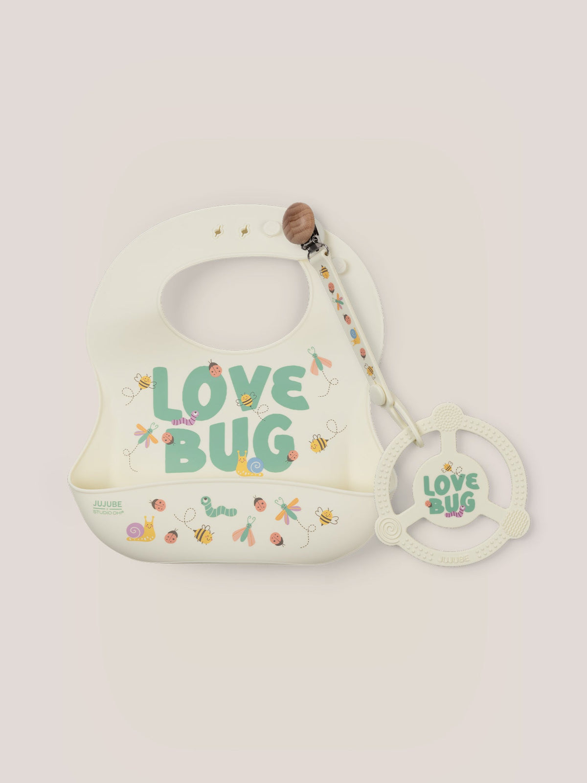 Bib and Teether Baby Bundle - Love Bug - Glamourous Grace