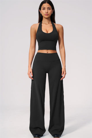 The Twirl Wide Strap Halter Crop Top