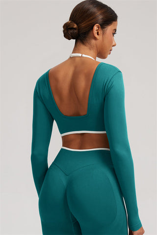 The Elevate Long Sleeve Crop top Shorts 2-Piece Set