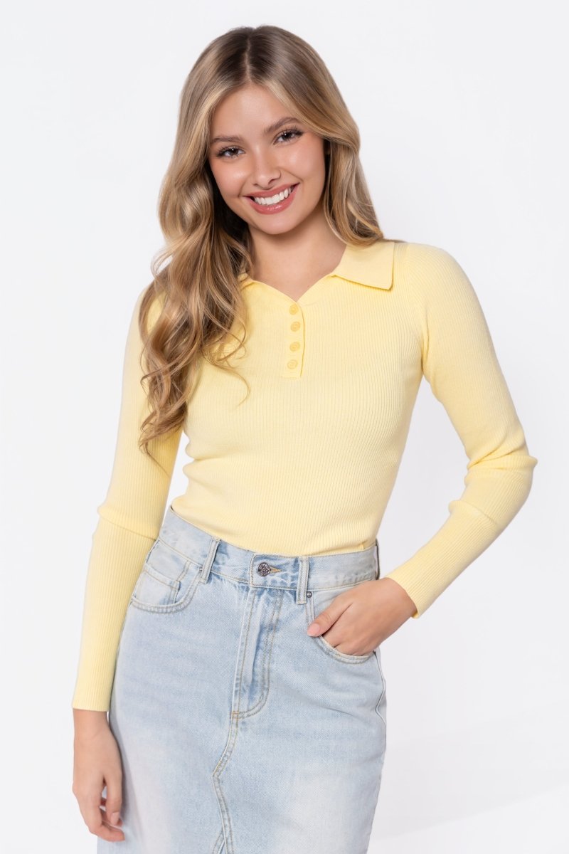 Bailey Top (Light Yellow) - Glamourous Grace