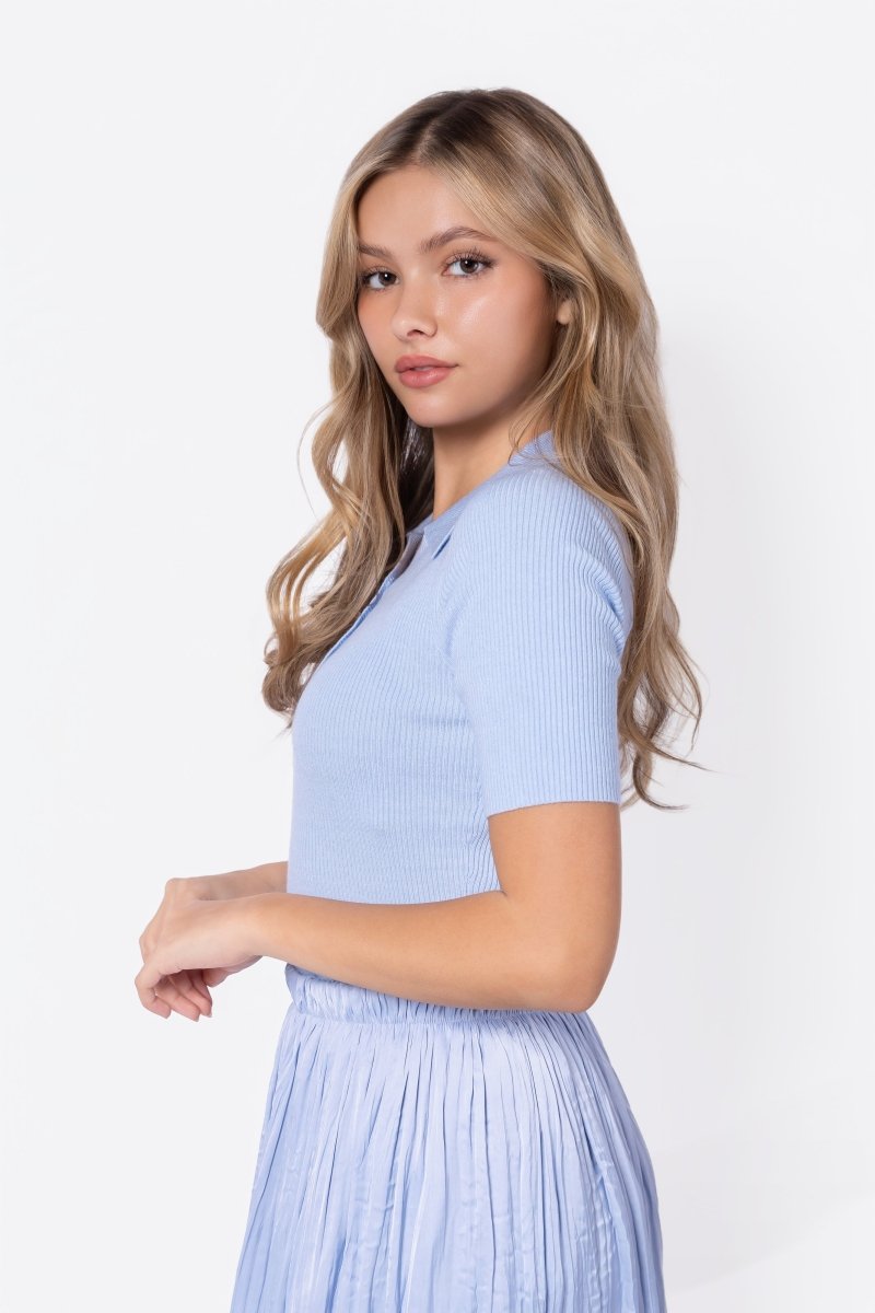 Bailey Top Short Sleeve (Light Blue)