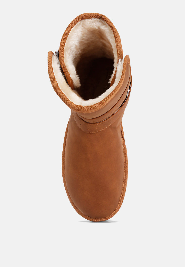 Basil Buckle Strap Detail Boots - Glamourous Grace