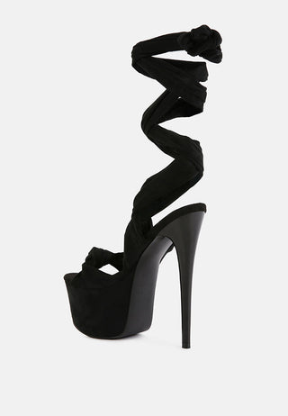 Bauble High Heeled Lace Up Sandals - Glamourous Grace