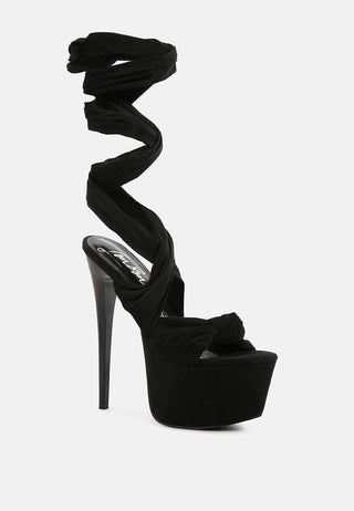 Bauble High Heeled Lace Up Sandals - Glamourous Grace