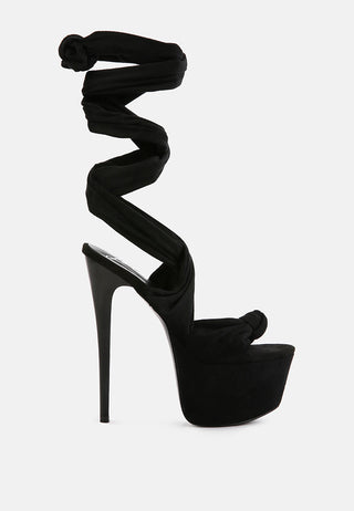 Bauble High Heeled Lace Up Sandals - Glamourous Grace